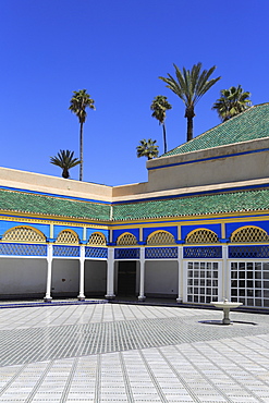 Courtyard, Bahia Palace, UNESCO World Heritage Site, Marrakesh (Marrakech), Morocco, North Africa, Africa