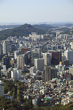 Overview of city, Seoul, South Korea, Asia