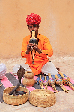 Snake charmer, Rajasthan, India, Asia