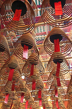 Incense coils, Man Mo Temple, Hong Kong, China, Asia