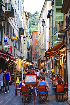 Restaurants in the Old Town, Nice, Alpes Maritimes, Provence, Cote d'Azur, France, French Riviera, Europe