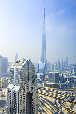 Burj Khalifa and city skyline, Downtown, Dubai, United Arab Emirates, Middle East 