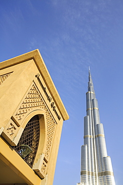 Burj Khalifa and Souk Al Bahar, Dubai, United Arab Emirates, Middle East 