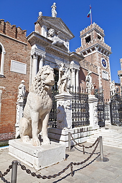 Arsenale, part of the city's fortifications, now the naval museum, Venice, UNESCO World Heritage Site, Veneto, Italy, Europe