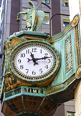 Art nouveau ornamentation on Carson Pirie Scott Building, Chicago, Illinois, United States of America, North America