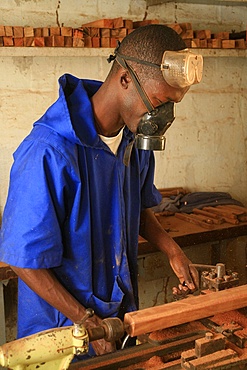 Kora workshop at Keur Moussa abbey, Keur Moussa, Senegal, West Africa, Africa