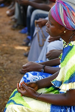 Group of praying Africans, Popenguine, Thies, Senegal, West Africa, Africa