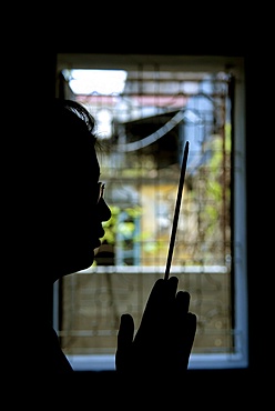 Buddhist prayer, Hanoi, Vietnam, Indochina, Southeast Asia, Asia