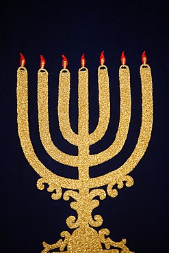 Menorah in Stadttempel synagogue, Vienna, Austria, Europe