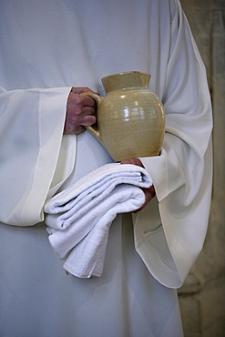 Mass in Saint Gervais Catholic church run by a monastic community, Paris, France, Europe