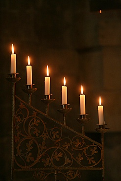 Church candles, Soulac, Gironde, France, Europe