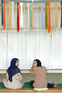 Carpet weavers, Saqqarah, Egypt, North Africa, Africa