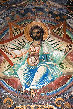 Fresco in Koutloumoussiou Monastery on Mount Athos, UNESCO World Heritage Site, Greece, Europe