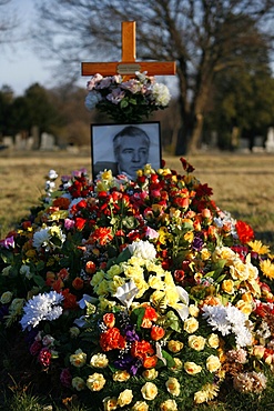 Flowers on a grave, Vienna, Austria, Europe