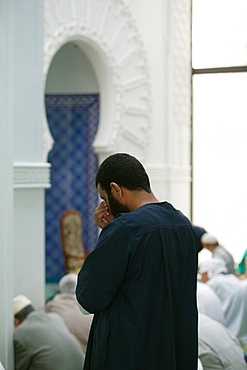 Friday prayers at the Great Mosque, Lyon, Rhone, France, Europe