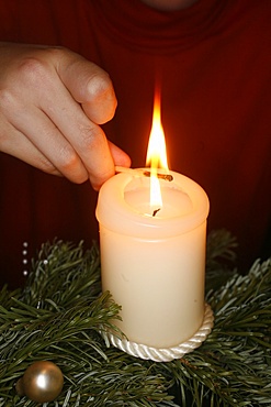 Lighting an Advent candle