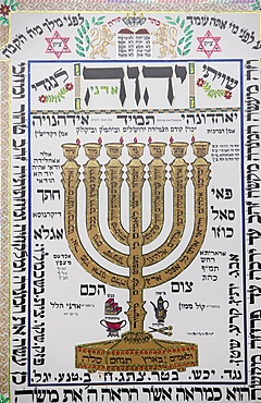 Talmud artwork in Hertzliya synagogue, Hertzliya, Israel, Middle East