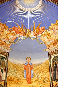 Fresco in the Visitation Church in Ein Kerem, Israel, Middle East