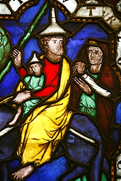 Stained glass of Moses and the Exodus, Klosterneuburg, Austria, Europe