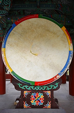 Buddhist temple drum, Seoul, South Korea, Asia