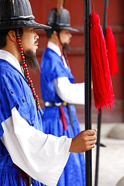 Royal guards changing ceremony, Changdeokgung Palace, Seoul, South Korea, Asia