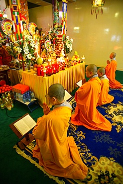 Buddhist ceremony, Linh Son pagoda, Joinville le Pont, France, Europe