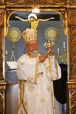 Sunday Mass celebrated by Bishop Elias Chacour, Haifa Melkite Cathedral, Haifa, Israel, Middle East