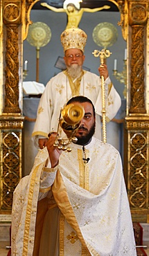 Sunday Mass in Haifa Melkite Cathedral, Haifa, Israel, Middle East