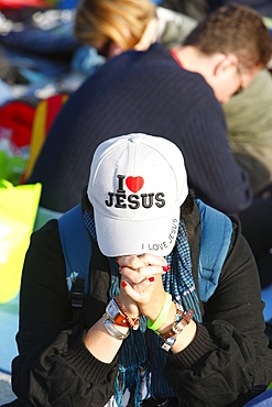 Young Catholic in prayer, World Youth Day, Sydney, New South Wales, Australia, Pacific