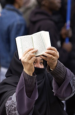 Demonstration in France against the ban on Islamic veil in schools, Paris, France, Europe