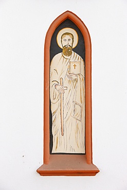 Painting of St. Paul in Lome cathedral, Lome, Togo, West Africa, Africa