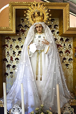 Virgin Mary statue in Warfhuizen Catholic Hermitage, Groningen, Netherlands, Europe