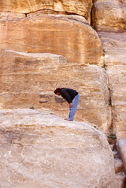 Prayer in Petra, Jordan, Middle East