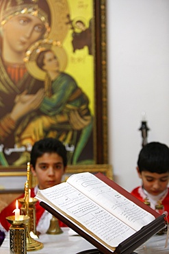 Chaldean Mass in Jabal Lweibdeh, Amman, Jordan, Middle East