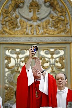 Eucharist celebration in Pontigny Abbey church, Pontigny, Yonne, France, Europe