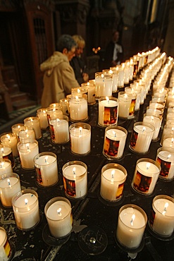 Light festival and feast of the Immaculate Conception, Fourviere Basilica, Lyon, Rhone, France, Europe