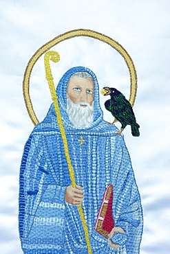 Embroidery of St. Paul and the crow, Paris, France, Europe