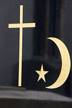 Christian and Muslim symbols, Paris, France, Europe