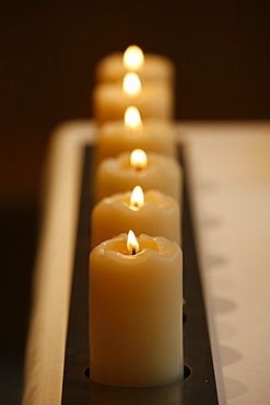 Altar candles, Paris, France, Europe