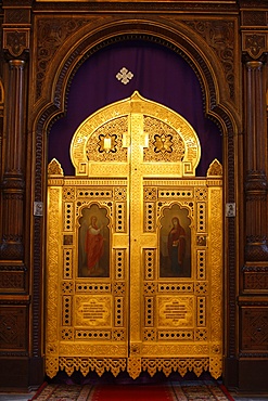 Iconostasis door in the Russian Orthodox church of the Holy Trinity, Jerusalem, Israel, Middle East