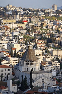 Basilica and city, Nazareth, Israel, Middle East