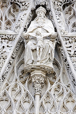 God and Jesus, Saint-Vulfran d'Abbeville church, Somme, France, Europe