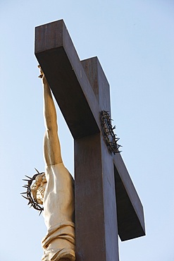 The 19th century calvary outside Notre-Dame des Doms cathedral, Avignon, Vaucluse, France, Europe