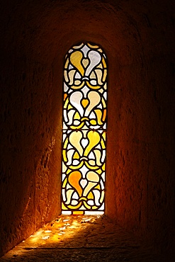 Stained glass, Thoronet abbey church, Thoronet, Var, Provence, France, Europe