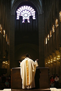 Celebration in Paris cathedral, Paris, France, Europe