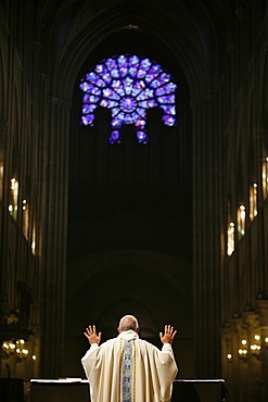 Celebration in Paris cathedral, Paris, France, Europe