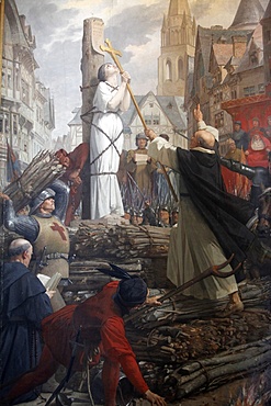 Painting of Joan of Arc on the pyre by Jules-Eugene Leneuveu, Pantheon, Paris, France, Europe