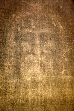 Detail of Shroud of Turin in Chiesa della SS. Annunziata church, Turin, Piedmont, Italy, Europe