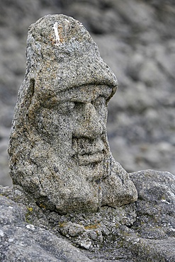 Rock sculpted by l'Abbe Foure, Rotheneuf, Ille-et-Vilaine, Brittany, France, Europe