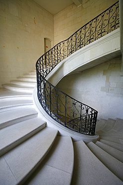 Staircase in Prieure Saint Lazare dating from the 18th century, Fontevraud Abbey, Fontevraud, Maine-et-Loire, France, Europe